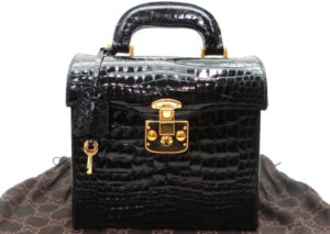 グッチ レディロック クロコレザー バニティバッグ  GUCCI LADYLOCK CROCODILE LEATHER VANITY BAG