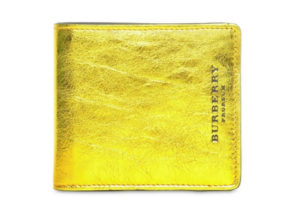 バーバリー プローサム イエロー メタリック レザー 財布  BURBERRY PRORSUM YELLOW METALLIC LEATHER WALLET