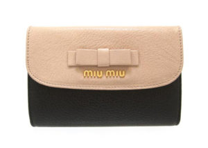 ミュウミュウ マドラス バイカラー 二つ折り 財布  MIU MIU MADRAS BICOLORE BIFOLD WALLET