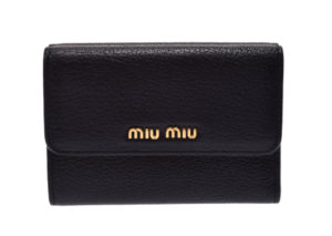 ミュウミュウ マドラス コンパクト 財布  MIU MIU MADRAS COMPACT WALLET